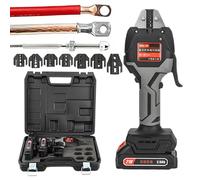 Alicate de Crimpado para Terminales sin Cable, Herramienta de Crimpado para Terminales, Alicate Pequeño de Crimpado para Terminales DC 21V/2.5Ah, Pinza de Terminales de Prensado en Frío Recargable