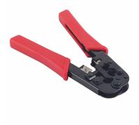 Alicate de crimpado, pelacables de acero al carbono, herramienta manual de crimpado de cables con mordaza de trinquete para conectores de telecomunicaciones RJ11 y RJ45, mango