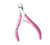 Alicate ergonómico para cutículas con mango de goma, herramienta de manicura profesional para el cuidado de las uñas, cortador de mandíbula completa, recortador de mango de goma