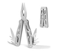 Alicate Multiusos Compacto de 12 en 1, Herramienta Plegable en Acero para Camping, Senderismo, Reparaciones y Bricolaje