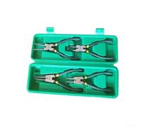 Alicates circulares de 7 pulgadas, mandíbulas rectas y dobladas de punta larga para quitar e instalar anillos internos y externos en rodamientos (4 piezas con caja)
