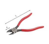 Alicates cortadores de material plástico USAG 186 C con filo diagonal al ras