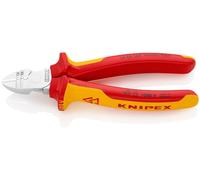 KNIPEX Alicates de corte diagonal con función de pelacables cromado aislados con fundas multicomponentes, según norma VDE 160 mm, 14 26 160