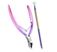 Alicates Cuticulas Acero Inoxidable 2 Piezas,pinzas para uñas,Cortador de Cutículas para Las Uñas de Dedos de Manos y Pies,Degradado rosa