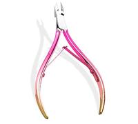Alicates Cuticulas Acero Inoxidable,Alicates para cutículas,Corta Cuticulas Profesional, Tijeras Cuticulas para Uñas Gruesas o Encarnadas, Pedicura y Manicura,Degradado Rosa.