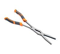 Alicates de acero de doble articulación de 33 cm con boca plana ajustable | Trabajo de precisión en espacios reducidos con cabezales planos rectos y angulados para reparaciones detalladas