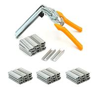 Alicates de Anillas para Clavos Tipo M, Alicates MultifuncióN de Anillas para Jaulas con 2400 Pinzas M para SujecióN de Vallas, InstalacióN de TapiceríAs, Jaulas de Animales