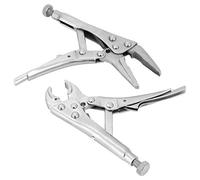 Alicates de Bloqueo, 2 Piezas, Mordaza Recta, Boca Esmerilada, Acero de Alto Carbono, Ajustables