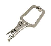 Alicates de bloqueo de abrazadera en C de acero de 9 pulgadas con tornillo ajustable para madera, soldadura y posicionamiento de espiga, color plateado