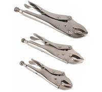 Alicates de bloqueo Mole Grips resistentes ajustables tipo C curvado, alicates de bloqueo automático para tuberías eléctricas, mantenimiento del automóvil, negro y rojo (5 pulgadas + 7