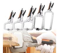 Alicates de bloqueo tipo C pesados, punta cuadrada, acero de alto carbono, abrazadera ajustable para tareas de sujeción en el hogar, taller, construcción