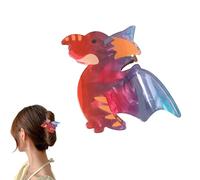 Alicates de cabello de dinosaurio divertido: alicates de cabello de dinosaurio acrílico, herramienta de peluquería que no es de ventilador | Accesorio para cabello duradero y claro, atuendo sólido par