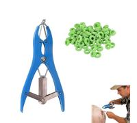 Alicates de castración veterinaria 1 unidad con 150 anillos de goma, herramienta 21 cm con mango ergonómico y anillas elásticas 0,5 cm para ganado, ovinos y uso agrícola seguro