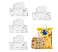 Alicates de chips, 4 piezas con diseño ranurado y pinza de enchufe hermético, pinzas de grandes para patatas fritas | Para el hogar cocina refrigerador oficina té café especias y