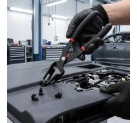 Alicates de clip para coche, alicates de desmontaje de 10 pulgadas con agarre ergonómico para sujetadores de plástico automotrices, pasador de empuje y moldura de puerta interior sin daños