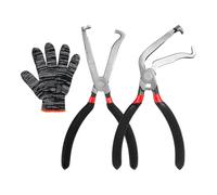 Alicates de conector eléctrico, alicates de desconexión eléctrica para automóviles, alicates de línea de combustible rectos y doblados de 60° con agarre antideslizante, juego de herramientas de