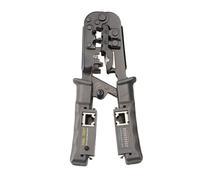 Alicates de crimpado de cable de red 2 en 1 con función de corte de alambre y probador de cables desmontable para cables RJ45, RJ12, RJ11 que soportan pruebas de pin a pin y cortocircuitos