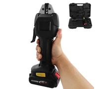 Alicates de crimpado eléctricos, Herramienta de crimpado de terminales de batería Recargable con 6 Matrices, crimpadora de terminales de batería portátil con Cargador y Bloqueo de batería(Black)
