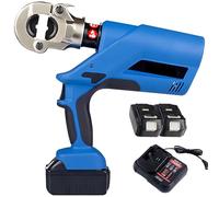 Alicates de crimpado hidráulicos eléctricos con 12 matrices, 2 terminales de 18 V/4 Ah, kit de crimpado portátil para cables de cobre y aluminio de 16-300 mm²/400 m㎡,EZ-300