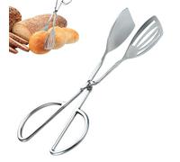 Alicates de ensalada de acero inoxidable - porción pesada con asas de tijeras, pinza de pan versátil, utensilio ergonómico, diseño lavable y reutilizable | Cocina funcional para barbacoa