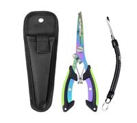 Alicates de, extractor de anzuelos, pinzas de de agua salada, tijeras de de acero inoxidable con vaina, herramienta multifunción de, accesorios de equipo no deslizantes para