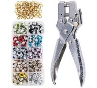 Alicates de ojales, 400 juegos de 11 colores de 5 mm, kit de ojales de metal con perforador, herramientas manuales de cobre para ropa, bolsos, zapatos, manualidades