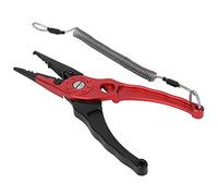 Alicates de pesca de acero inoxidable, tijeras, herramienta de agarre, rojo y negro, ligeros, resistentes a la corrosión, para cortar sedal y quitar anzuelos.