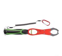 Alicates de pesca de aluminio, agarre de labios de pescado de 11.8 pulgadas con escala integrada de 18 kg, mandíbula de autobloqueo y rotación de 360 grados para agua salada y agua dulce (rojo)