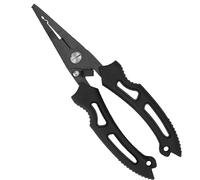 Alicates de pesca para agua salada, herramienta de pesca multifuncional con abridor de anillos divididos, cortador de línea, removedor de anzuelos y crimpadora, acero inoxidable resistente a la