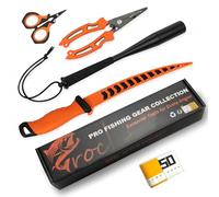 Alicates de pesca para agua salada, herramienta de pesca multifuncional con abridor de anillos divididos, cortador de línea, removedor de anzuelos y crimpadora, acero inoxidable resistente a la