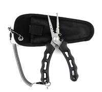 Alicates de pesca profesionales con cortador de anillo dividido de acero inoxidable, cortador de línea trenzada, herramienta de crimpado, equipo de pesca multifunción de agua salada y agua dulce para