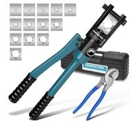 Alicates de prensado hidráulicos de 16 toneladas con tijeras para cables, terminales de cable hidráulicos con 13 juegos (crimpadora 8-300 mm²) de los moldes de crimpado para terminales de cable de