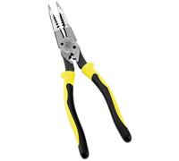 Alicates de punta de aguja con crimpadora, alicates multiuso, engarzados, tiras, cortes, bucles y tijeras KLEIN TOOLS J207-8CR, amarillo/negro
