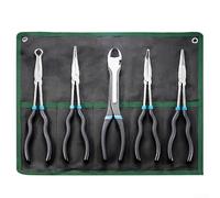 Alicates de punta de aguja con puntas curvas para ángulos de 0°, 45° y 90°, herramienta manual multiusos con mango de goma antideslizante, alicates de metal antioxidantes para trabajos eléctricos (5