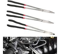 Alicates de punta de aguja de 16 pulgadas de longitud total con puntas de ángulo recto y doble para corte controlado de flexión y posicionamiento de cables de metal (cabeza recta)