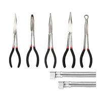 Alicates de punta fina, alicates de punta fina multiángulo con ángulos de 25 45 y 90 grados, alicates finos de 28 cm, para fabricación de joyas, manualidades, pesca, fontanería, reparación de