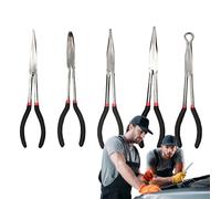 Alicates de punta larga | Alicates con esquinas de 25, 45, 90 grados, pinzas de extensión de 28 cm, para creación de joyas artesanales, trabajos eléctricos, electricistas y reparaciones