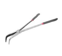 Alicates de Punta Larga Curva, 40 cm, Acero y Plástico, Mango Antideslizante 90°, para Electricista y Joyería, Herramienta de Precisión