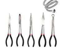 Alicates de punta larga - Herramienta manual para hilos con ángulos de 25, 45 y 90 grados, pinzas de punta larga de 28 cm | Para creaciones de bricolaje, joyas, electricista, hidráulico y mecánico