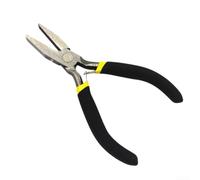 Alicates de punta plana doblada para joyas con corte lateral redondo para corte de precisión y agarre de componentes pequeños (A)