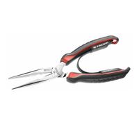 FACOM Alicate 1/2 Redondos, longitud 200mm, Bocas Finas Estriadas, Aprieta-Tubo y Corta-Cable Lateral, Aleación de Acero al Carbono, Vainas Bi-Material, Cromado Resistente, 185A.20CPE
