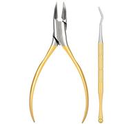 Alicates de uñas de primera calidad, cortaúñas para uñas fuertes, juego de cortaúñas para dedos y uñas de los pies, cortaúñas de acero inoxidable, cortaúñas, cortaúñas, cortaúñas(Oro)