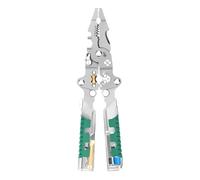 Alicates eléctricos multifuncionales, destornillador plegable, tijeras pelacables, herramienta crimpadora 18 en 1, destornillador probador de voltaje integrado para cortar y tirar de cables