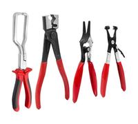 Alicates Flexibles para Abrazaderas de Manguera,4 Piezas Quitacables Resistente de Largo Alcance | Alicates para Abrazaderas de Radiador y Calefactor - para Líneas de Enfriamiento y