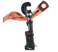 Alicates hidráulicos, herramienta de crimpado eléctrico de 120 KN para conexiones de cable de 6 a 400 mm², abrazadera giratoria de 360° con 12 troqueles, ideal para uso profesional y bricolaje