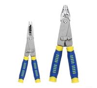 Alicates multifuncionales, alicates de punta de aguja con cortador de alambre y agujeros de pelado, alicates de punta plana para electricistas, alicates combinados de acero al carbono forjado con