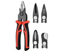 Alicates multifuncionales: diseño de punta de aguja, intercambiables, acero resistente, herramienta de mano duradera | Pelar, cortar y engarzar cables eléctricos para pelar, cortar y engarzar V