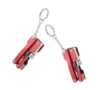 Alicates Multifuncionales Plegables 2 Piezas Acero Inoxidable | Porta Tijeras, Batería Incluida, Soporte para Reparación, Uso Nocturno y Actividades al Aire Libre, Rojo