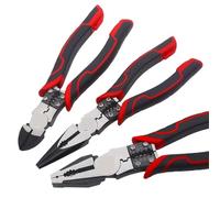 Alicates multiherramienta de punta plana y punta larga sin esfuerzo, pelacables de acero, cortador de cables, crimpadora, herramientas manuales de crimpeado, corte de electricista(Diagonal Pliers)