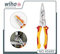 Alicates multiusos Wiha 8 en 1 originales, pelacables aislados para electricista Industrial, prueba VDE de 1000V, fácil de usar 45489 wiha45489